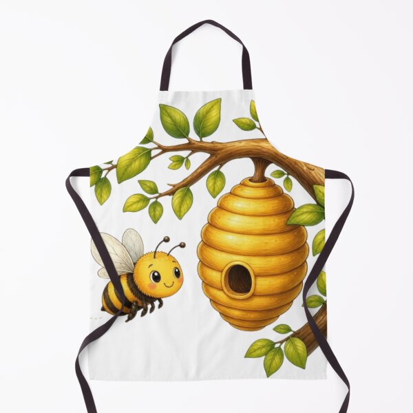 Item preview, Cute Bee and Beehive Branch Cartoon Illustration designed and sold by @VIRAT DESIGNER@.