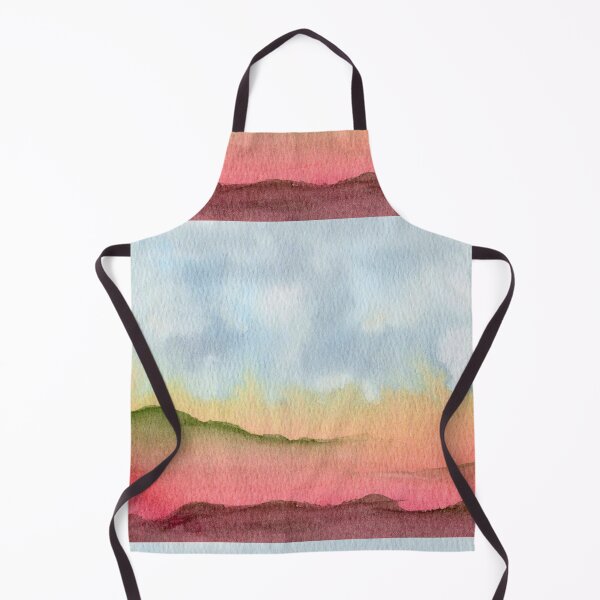 Item preview, The Day Begins Below, Pink Mountain Watercolour Landscape designed and sold by ArithraStudio.