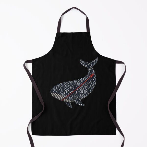 Item preview, Sashiko Wave Whale with Crimson Harpoon designed and sold by Fenay Designs.
