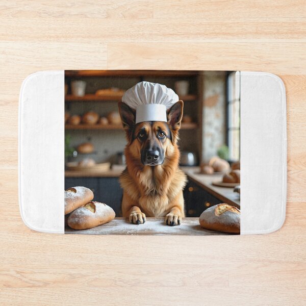 Item preview, german shepherd chef baker dog designed and sold by PawsStudioAU.