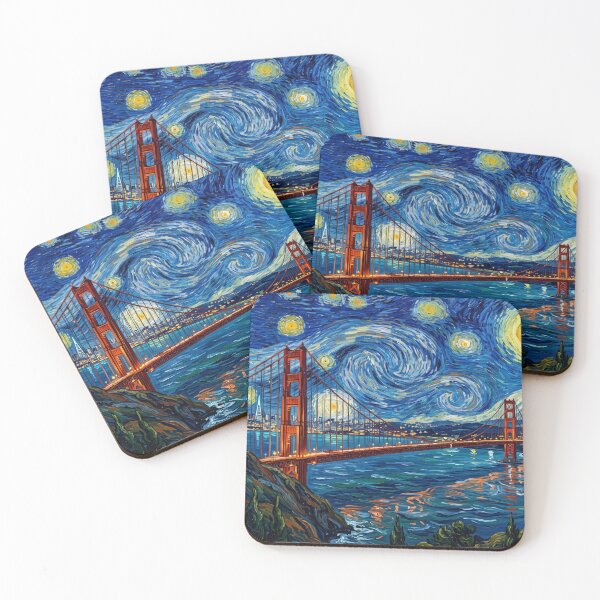Item preview, Golden Gate Bridge Starry Night Historical Landscape designed and sold by Bad-Decisions-Designs.