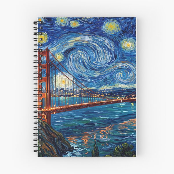 Item preview, Golden Gate Bridge Starry Night Historical Landscape designed and sold by Bad-Decisions-Designs.