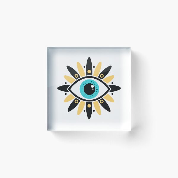 Item preview, Turquoise Gold Sun Evil Eye Protection Mystical Symbol designed and sold by teeperfect.
