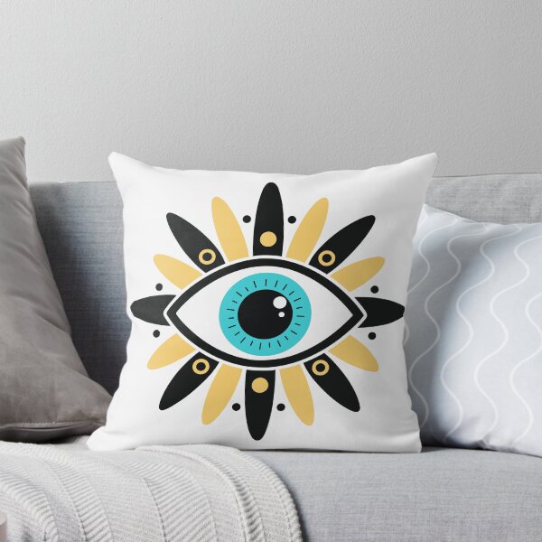 Item preview, Turquoise Gold Sun Evil Eye Protection Mystical Symbol designed and sold by teeperfect.