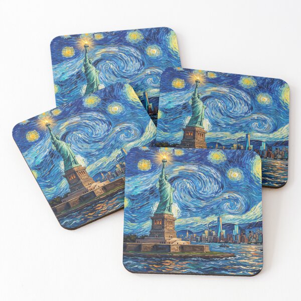 Item preview, Statue of Liberty Starry Night Historical Landscape designed and sold by Bad-Decisions-Designs.