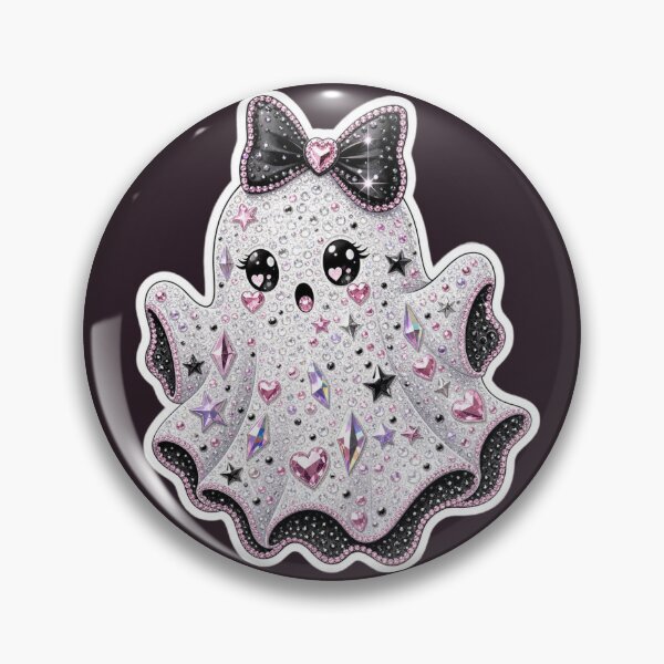 Artikelvorschau, Glitzernder Koketter-Geist-Halloween-Aufkleber entworfen und verkauft von MuseAI.