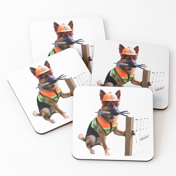 Item preview, german shepherd construction worker dog designed and sold by PawsStudioAU.