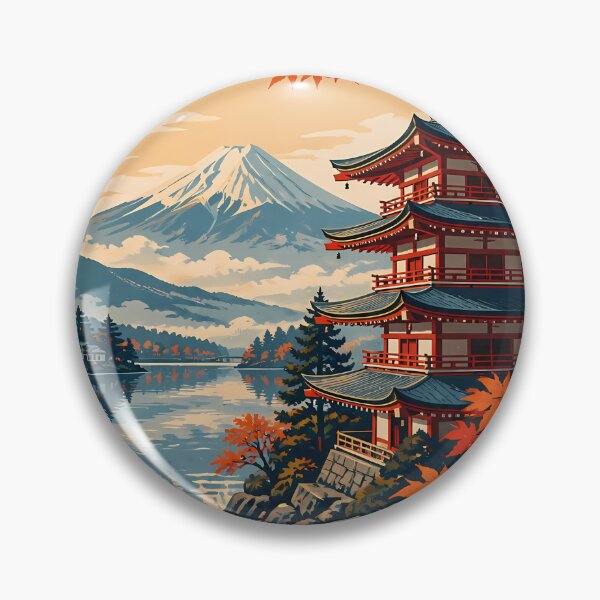Item preview, Japanese Pagoda Temple Landscape Japan Lake Travel Fuji  designed and sold by GrinGalore.