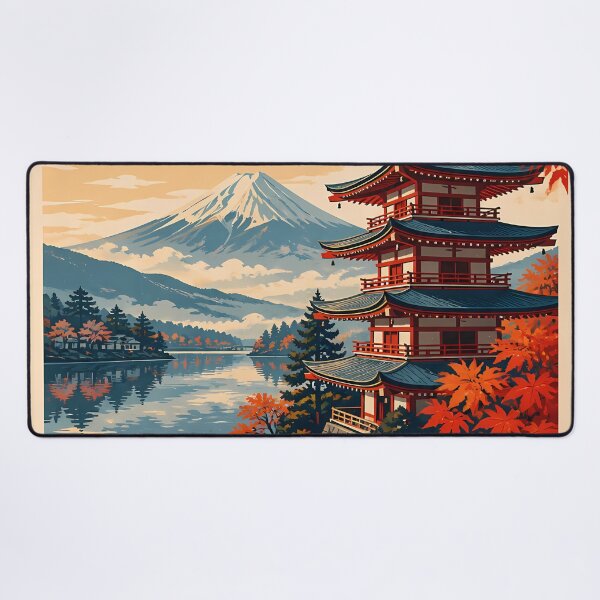 Item preview, Japanese Pagoda Temple Landscape Japan Lake Travel Fuji  designed and sold by GrinGalore.