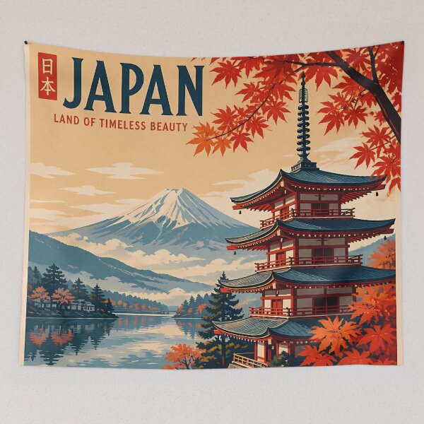 Item preview, Japanese Pagoda Temple Landscape Japan Lake Travel Fuji  designed and sold by GrinGalore.
