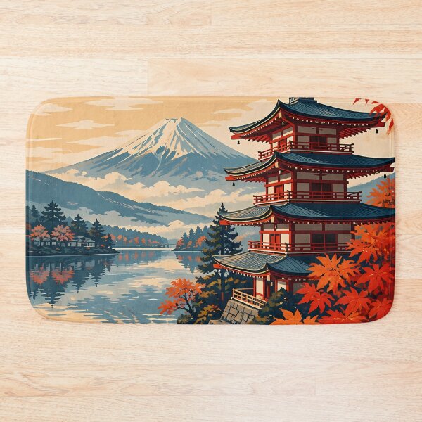 Item preview, Japanese Pagoda Temple Landscape Japan Lake Travel Fuji  designed and sold by GrinGalore.