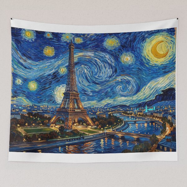 Item preview, Eiffel Tower Starry Night Historical Landscape designed and sold by Bad-Decisions-Designs.