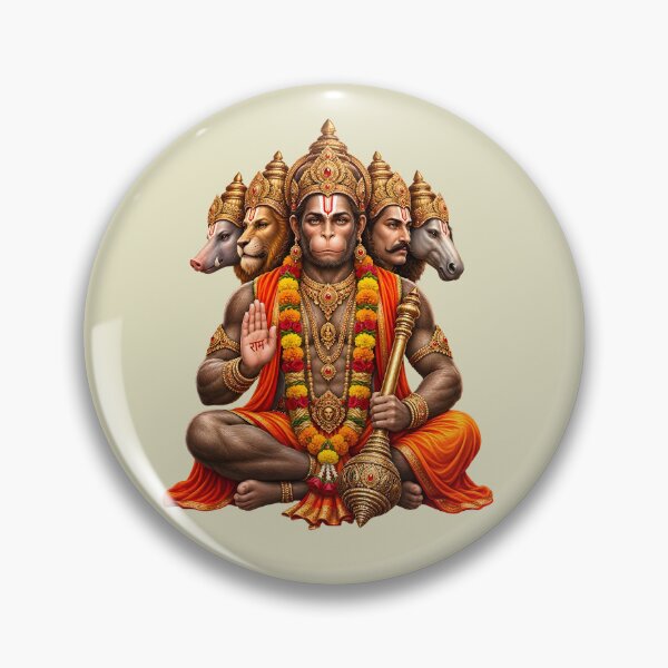 Item preview, Panchamukhi Hanuman Devotional Art designed and sold by hutofdesigns.