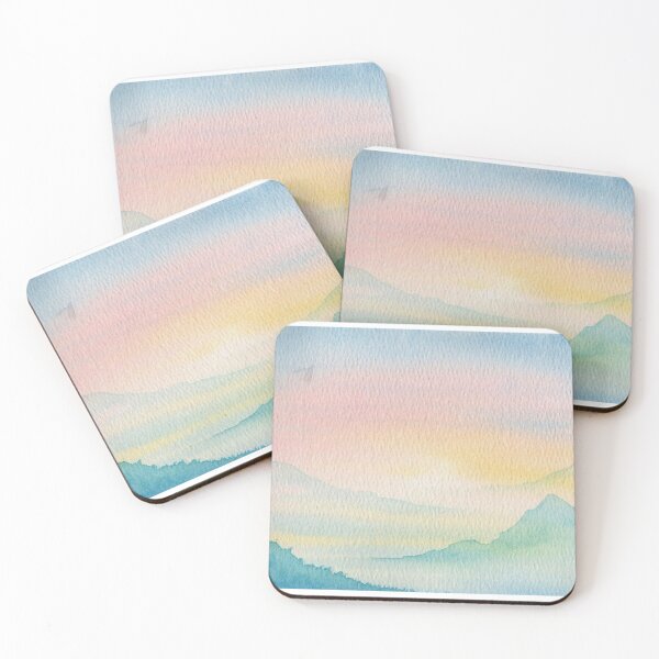 Item preview, The Distance Was Gentle, Pastel Mountain Watercolour designed and sold by ArithraStudio.