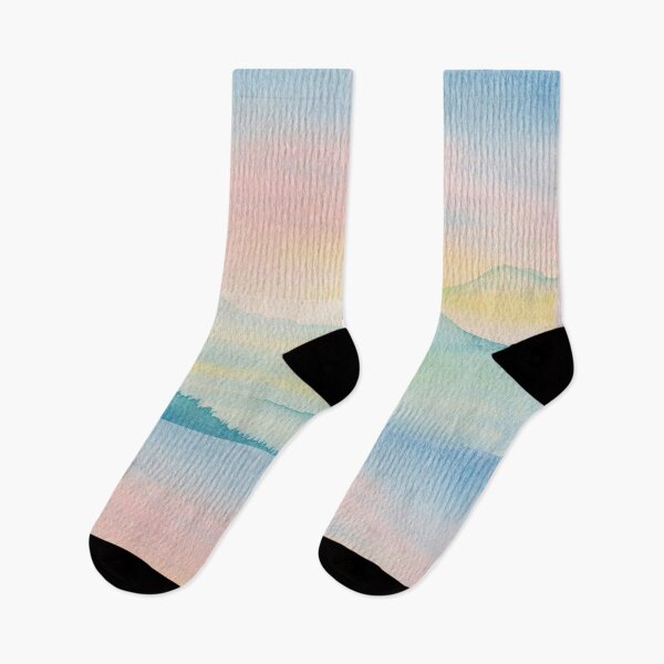 Item preview, The Distance Was Gentle, Pastel Mountain Watercolour designed and sold by ArithraStudio.