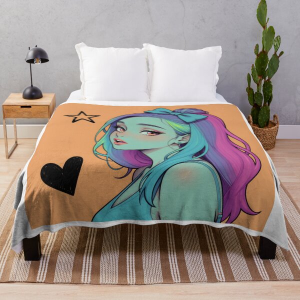 Item preview, Pastel Pop Anime Girl Neon Rainbow Hair Portrait designed and sold by Killington.