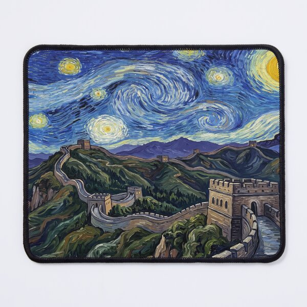 Item preview, Great Wall of China Starry Night Historical Landscape designed and sold by Bad-Decisions-Designs.