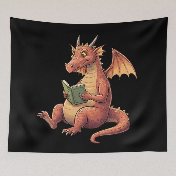 Item preview, Just a Dragon Reading a Book designed and sold by Dot1001.