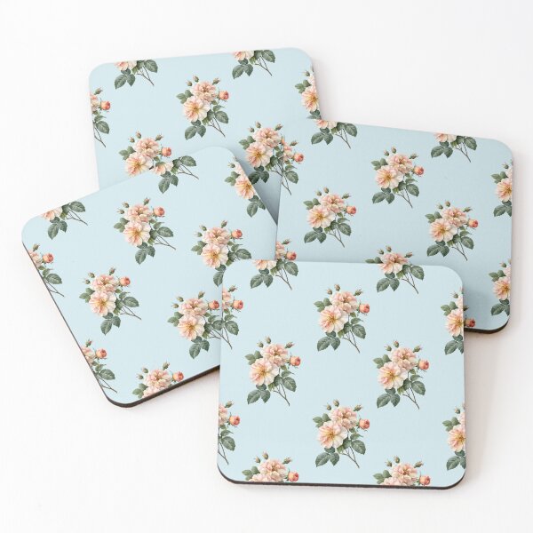 Item preview, Delicate Vintage Rose Bouquet Seamless Pastel Blue Botanical Pattern designed and sold by EL-Lebedenko.