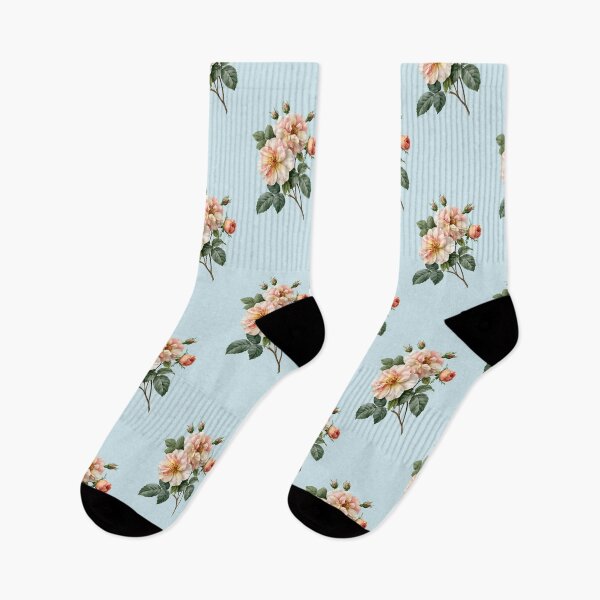 Item preview, Delicate Vintage Rose Bouquet Seamless Pastel Blue Botanical Pattern designed and sold by EL-Lebedenko.