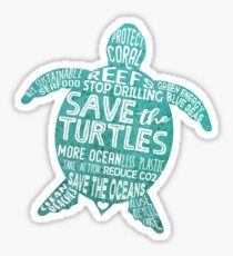 Save the Turtles - Silhouette Words Sticker