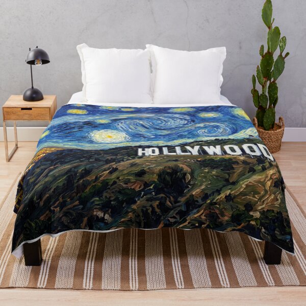 Item preview, Hollywood Sign Starry Night Historical Landscape designed and sold by Bad-Decisions-Designs.