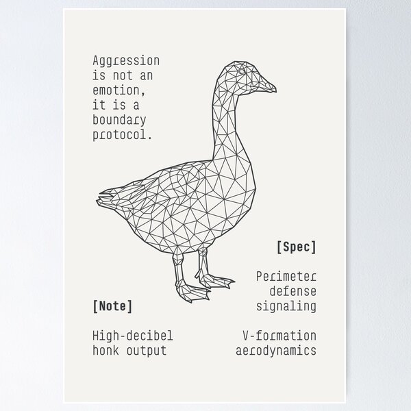 Item preview, Goose Tech Spec Blueprint Zoo Series Poster designed and sold by drTerrens.