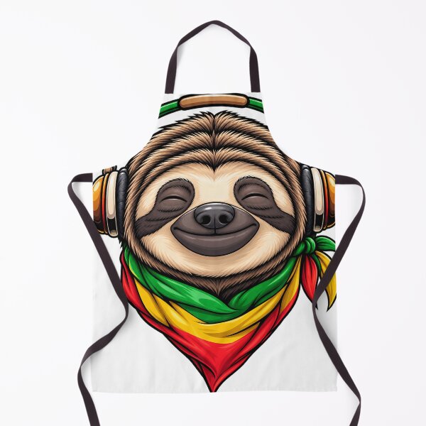 Item preview, Sloth Rasta a wearing headphones designed and sold by BinsAliza.