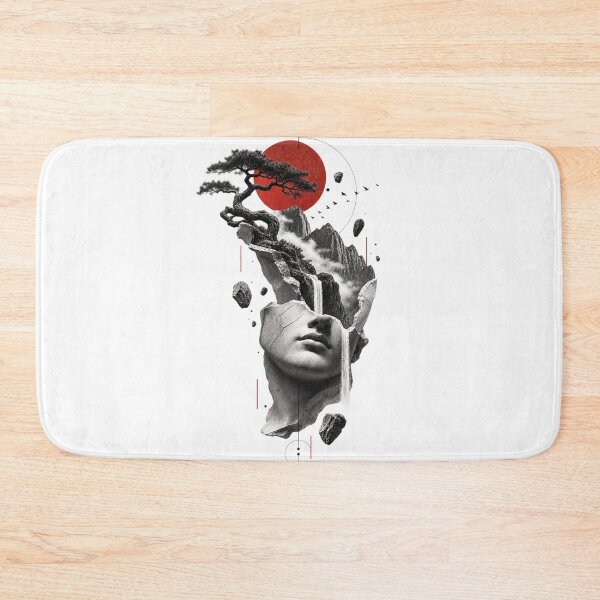 Item preview, Surreal Bonsai Mountain — Japanese Zen Nature Statue Collage designed and sold by mari0n980.