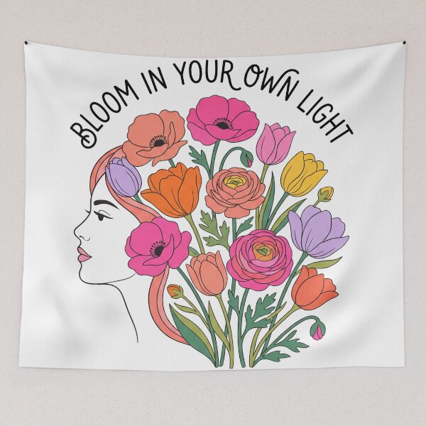 Item preview, Bloom In Your Own Light Floral Woman Illustration designed and sold by mackartist.