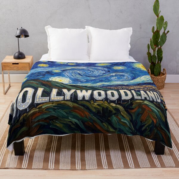 Item preview, Hollywoodland Sign Starry Night Historical Landscape designed and sold by Bad-Decisions-Designs.