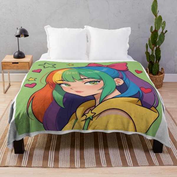 Item preview, Rainbow Hair Anime Girl Colorful Kawaii Pop Art Portrait designed and sold by Killington.