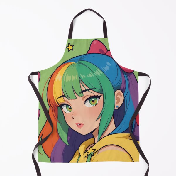 Item preview, Rainbow Hair Anime Girl Colorful Kawaii Pop Art Portrait designed and sold by Killington.