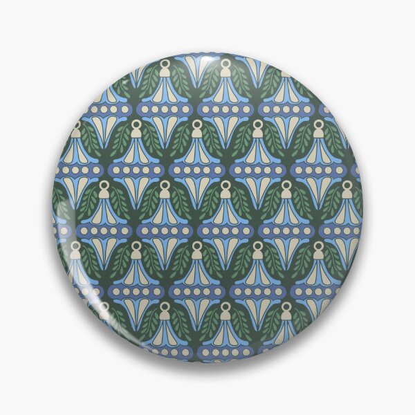 Item preview, Festive Sky Blue Sage Ornament Damask Forest Pattern designed and sold by DColourMuse.