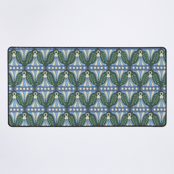 Item preview, Festive Sky Blue Sage Ornament Damask Forest Pattern designed and sold by DColourMuse.