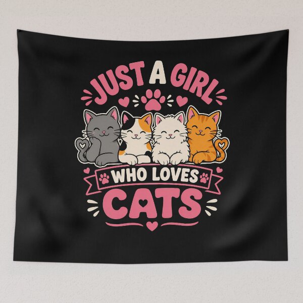Item preview, Just a girl who loves cute cats design designed and sold by rafaeltto.