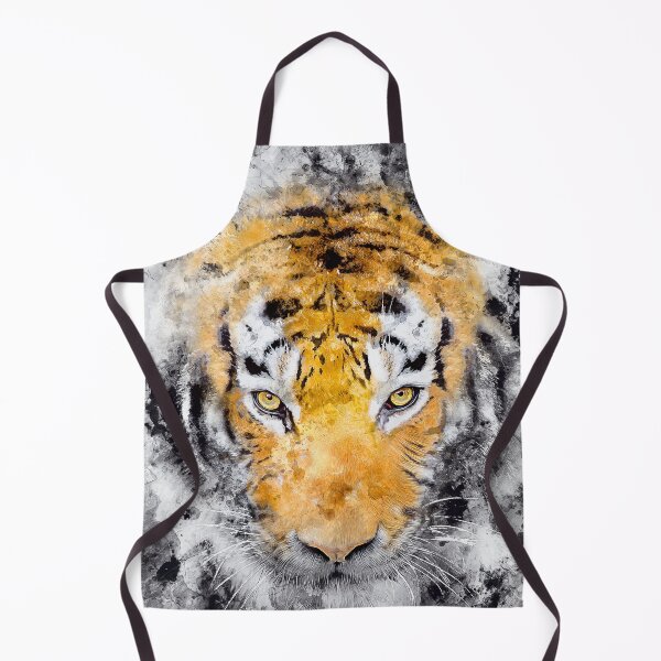 Item preview, Golden Tiger Portrait – Abstract Wildlife Watercolor Art designed and sold by Good_Things.