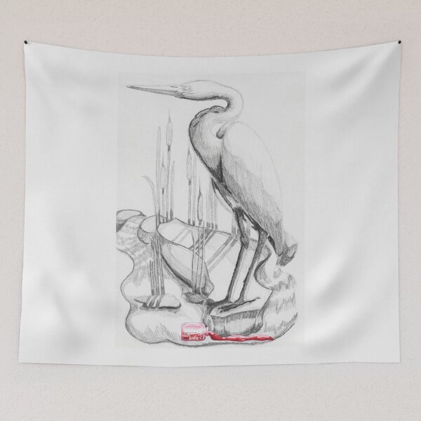 Item preview, Crane on a rock designed and sold by A-P-Ink.