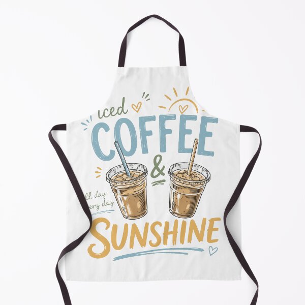 Item preview, Iced Coffee and Sunshine Retro Summer Coffee Lover T Shirt Design designed and sold by ucpstudio.