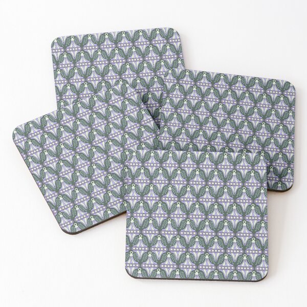 Item preview, Festive Lavender Sage Ornament Damask Forest Pattern designed and sold by DColourMuse.