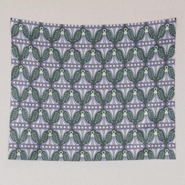 Item preview, Festive Lavender Sage Ornament Damask Forest Pattern designed and sold by DColourMuse.