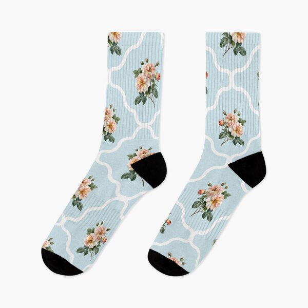 Item preview, Vintage Roses Moroccan Trellis Pattern Elegant Blue Garden Style designed and sold by EL-Lebedenko.