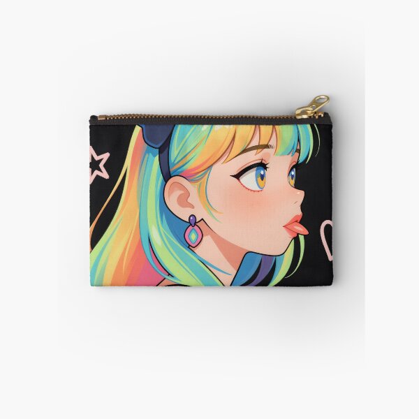 Item preview, Rainbow Hair Anime Girl Poking Her Tongue Out Kawaii Pop Art Portrait designed and sold by Killington.