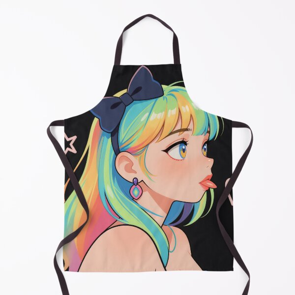 Item preview, Rainbow Hair Anime Girl Poking Her Tongue Out Kawaii Pop Art Portrait designed and sold by Killington.