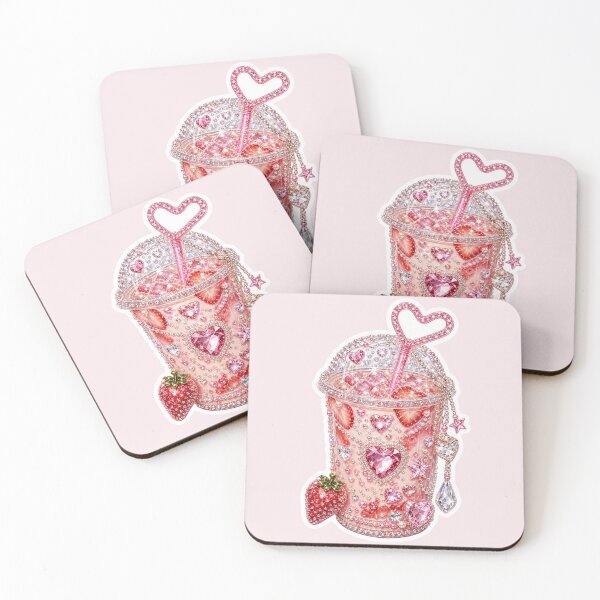 Item preview, Gem Maxxing Strawberry Milk Sticker – Bedazzled Rhinestone Y2K Cute Drink designed and sold by MuseAI.