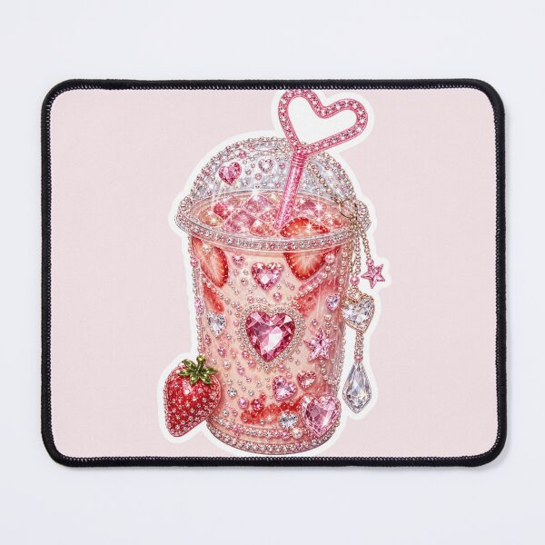 Item preview, Gem Maxxing Strawberry Milk Sticker – Bedazzled Rhinestone Y2K Cute Drink designed and sold by MuseAI.