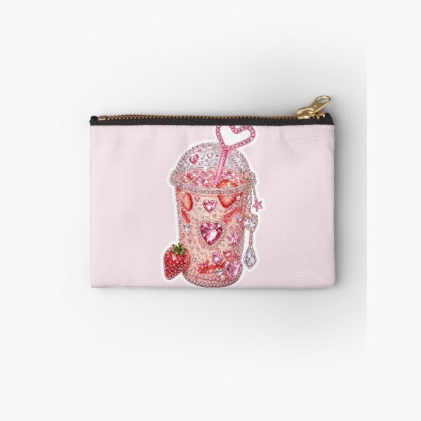 Item preview, Gem Maxxing Strawberry Milk Sticker – Bedazzled Rhinestone Y2K Cute Drink designed and sold by MuseAI.