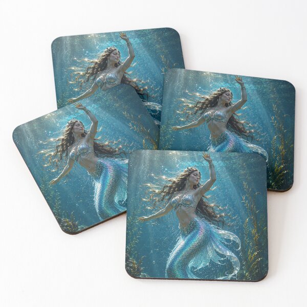 Item preview, Enchanted Mermaid Underwater – Magical Ocean Fantasy Art designed and sold by Bhaskar Digital Art.