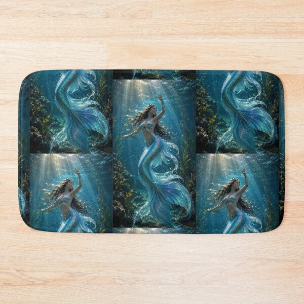 Item preview, Enchanted Mermaid Underwater – Magical Ocean Fantasy Art designed and sold by Bhaskar Digital Art.