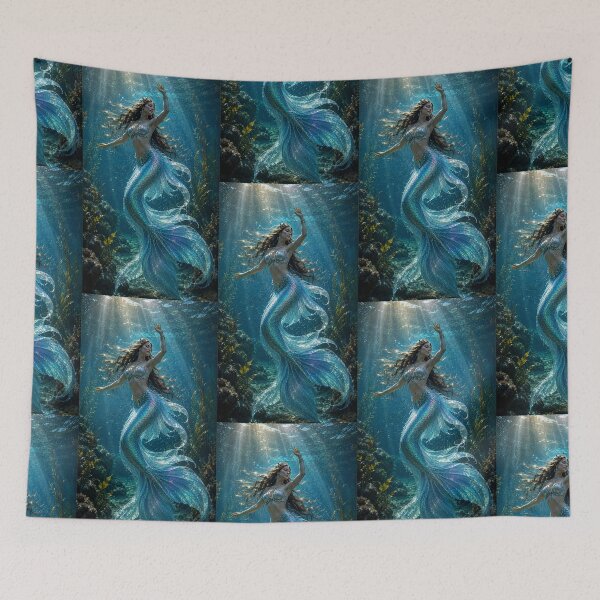 Item preview, Enchanted Mermaid Underwater – Magical Ocean Fantasy Art designed and sold by Bhaskar Digital Art.